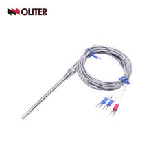 rtd type 3 wires thermocouple pt100 temperature sensor with stainless steel wire